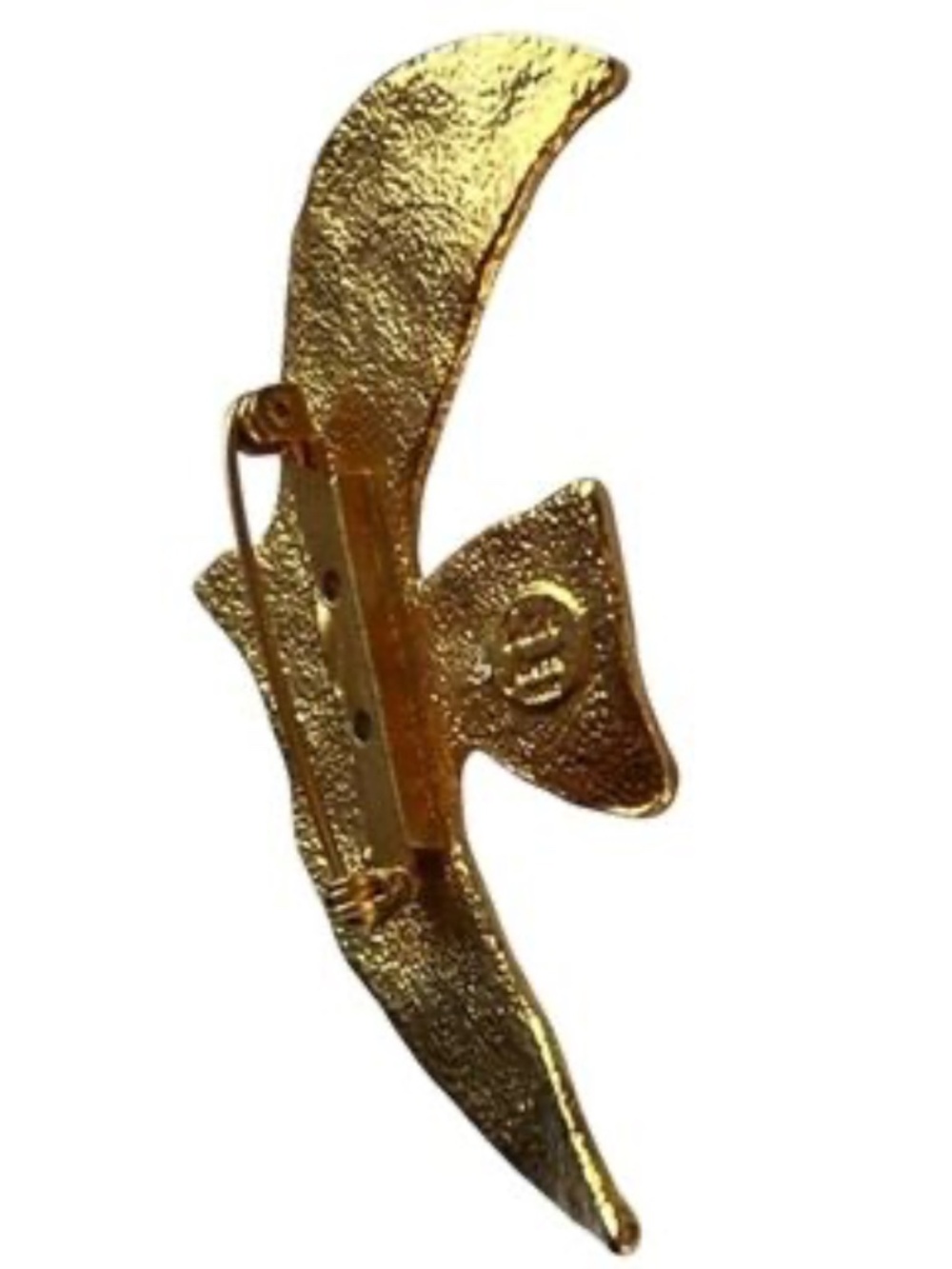 Vintage Brooch Cecile Jeanne Paris Jewelry Gold Pin Dove Art 24K Statement Bird - Picture 8 of 14